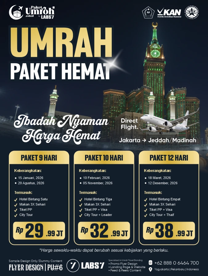 Jasa Desain Flyer Paket Umroh