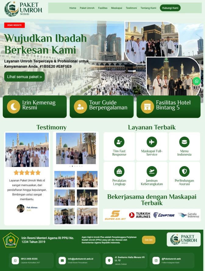 jasa web travel umroh paket
